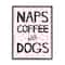Stupell Industries Naps Coffee Dogs Daily Essentials Pink Cheetah Print Framed Wall Art